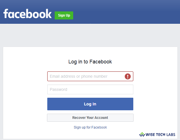 Login your Facebook account using correct username and password.