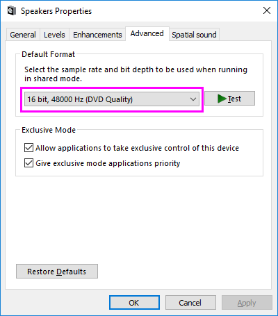 fix_sound_issue_select_different_formats_wise_tech_labs