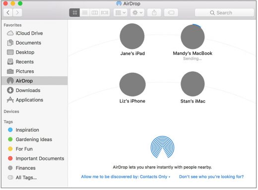 how to share files with airdrop