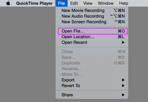open file with mac media player