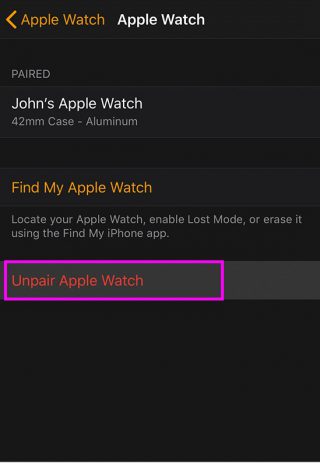 unpair-apple-watch-ios-wise-tech-labs