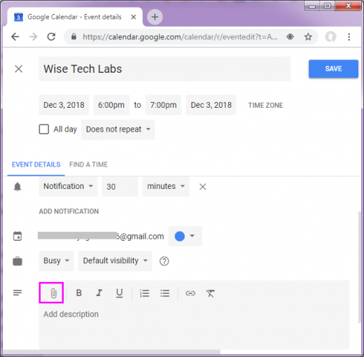 How to add an attachment to your events in Google Calendar - Blog - Wise  Tech Labs