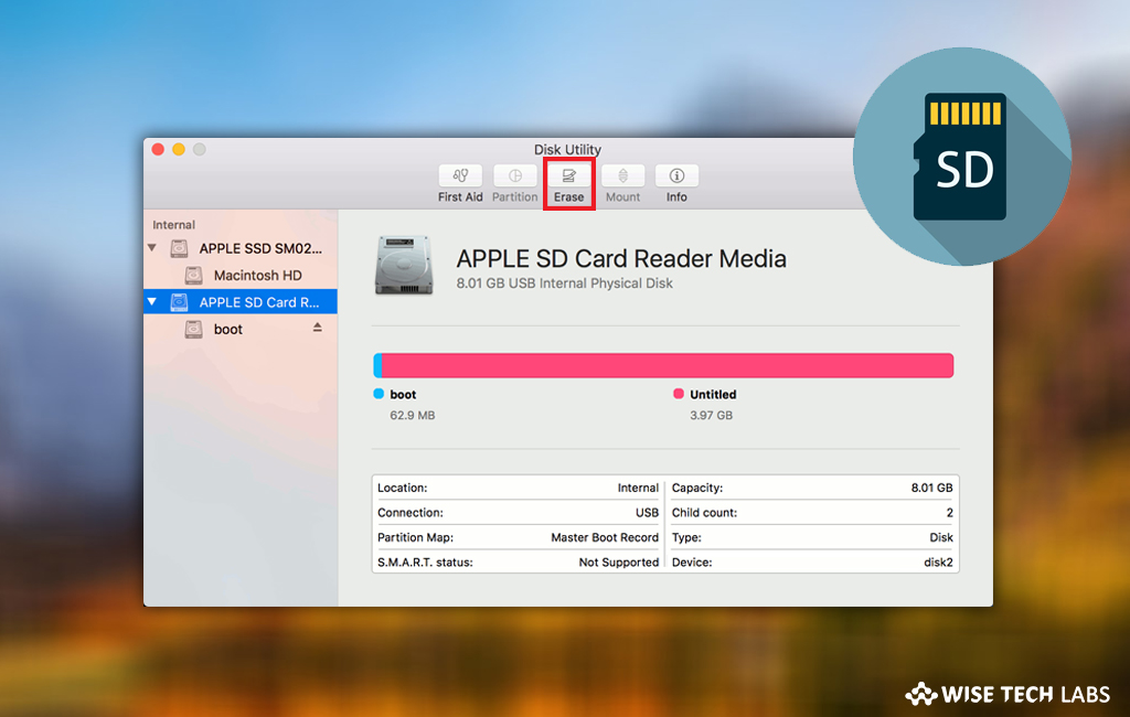 what is the format structure for an sd card for mac