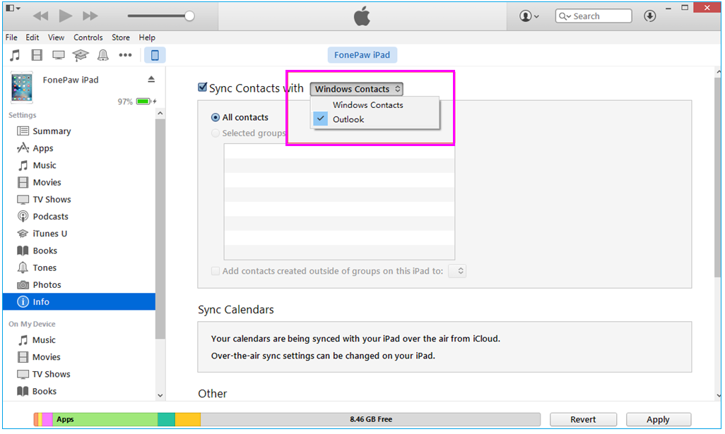 sync-contacts-itunes-wise-tech-labs