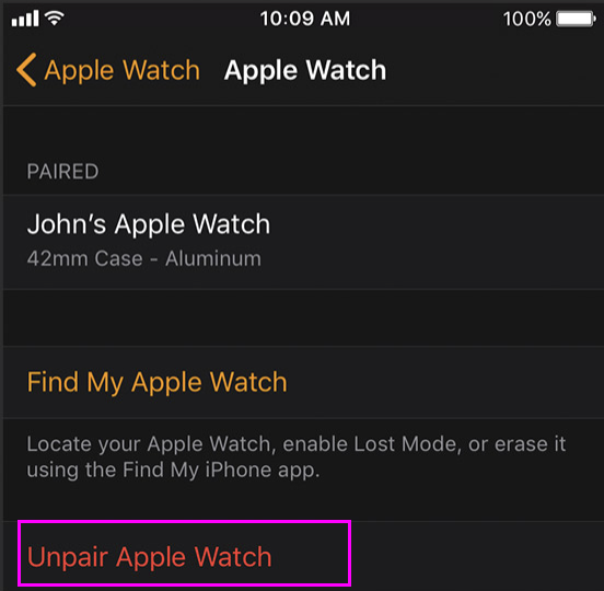 unpair-apple-watch-wise-tech-labs